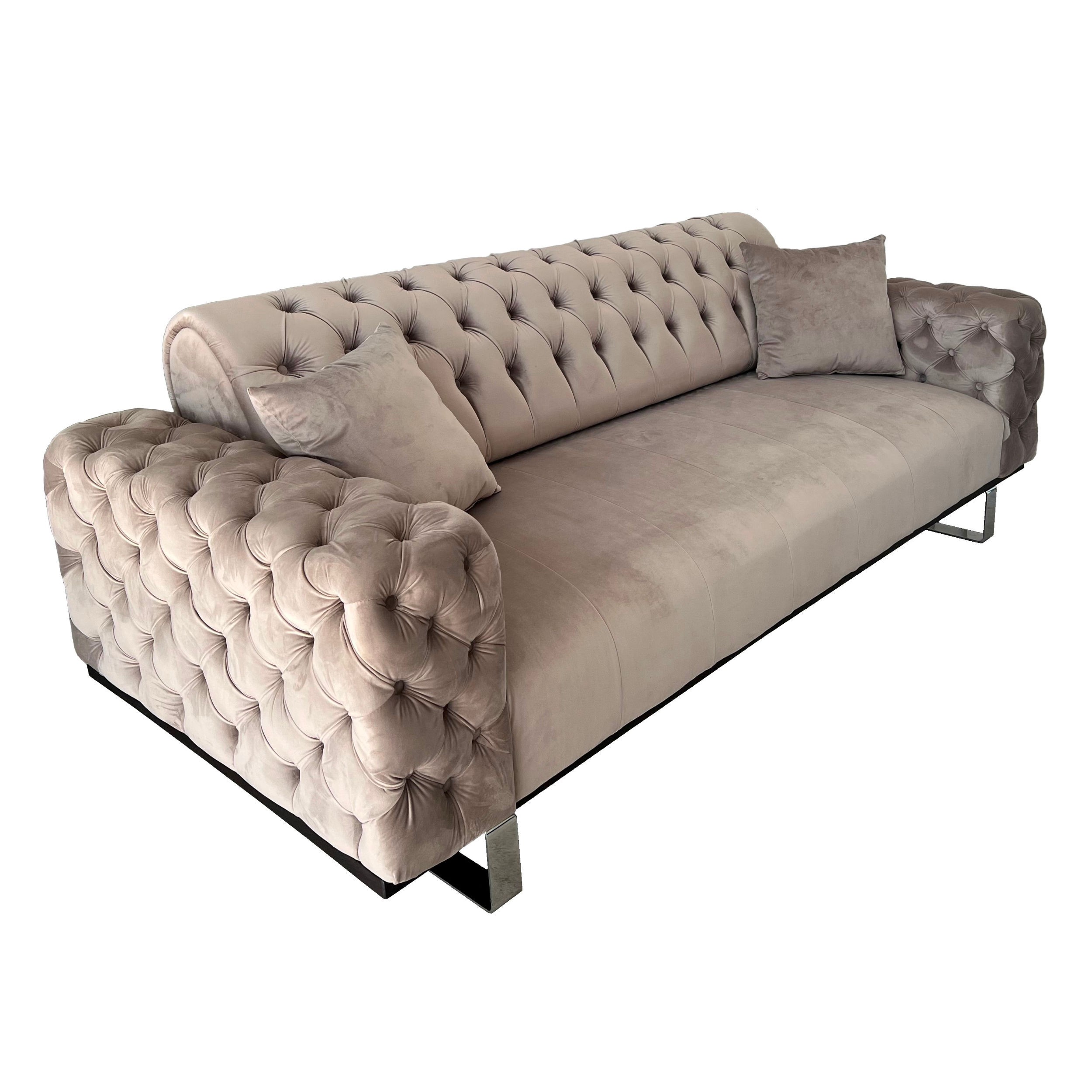 Canapea extensibila 3 locuri Opulenza, maro deschis, 225 x 100 x 85 cm 1