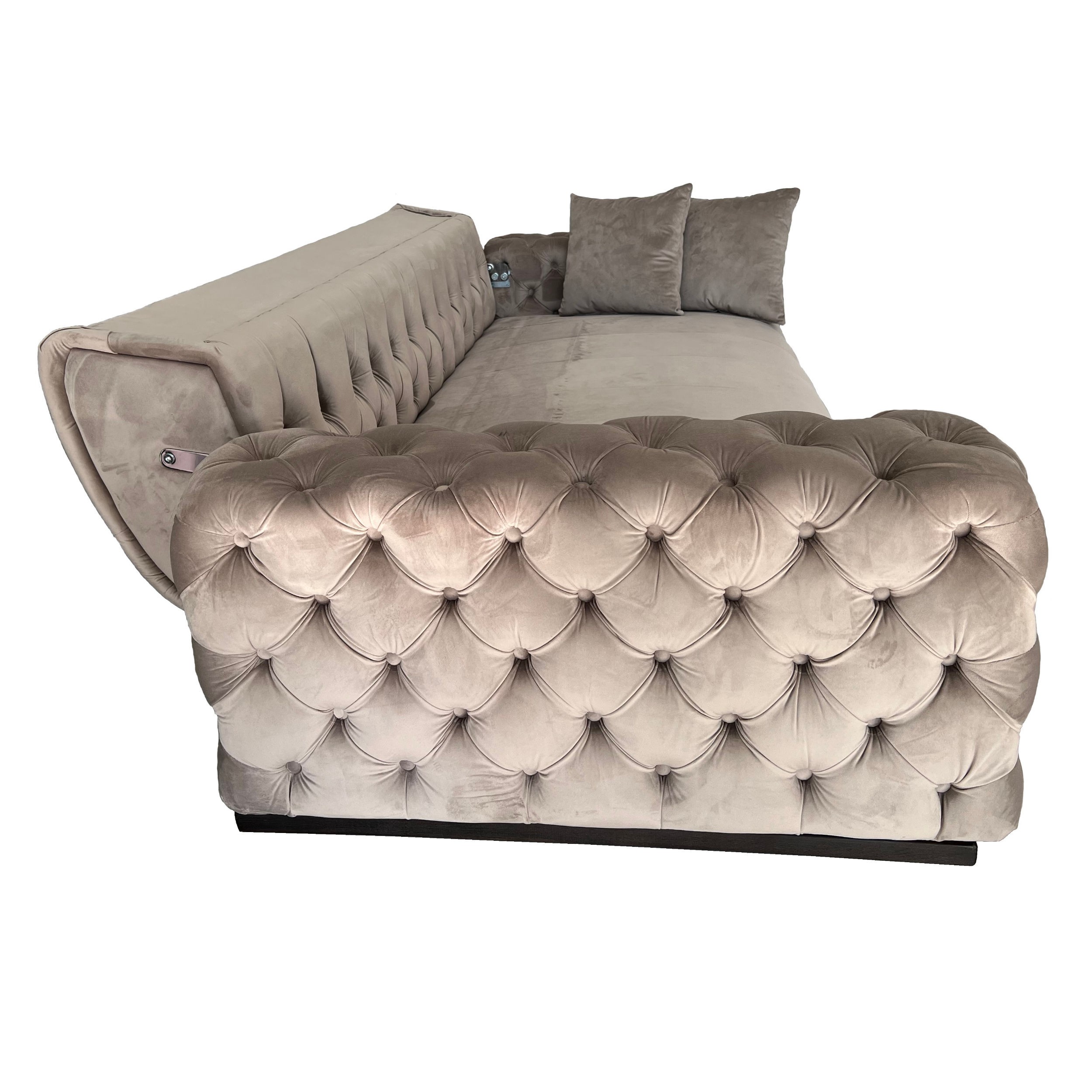 Canapea extensibila 3 locuri Opulenza, maro deschis, 225 x 100 x 85 cm 4