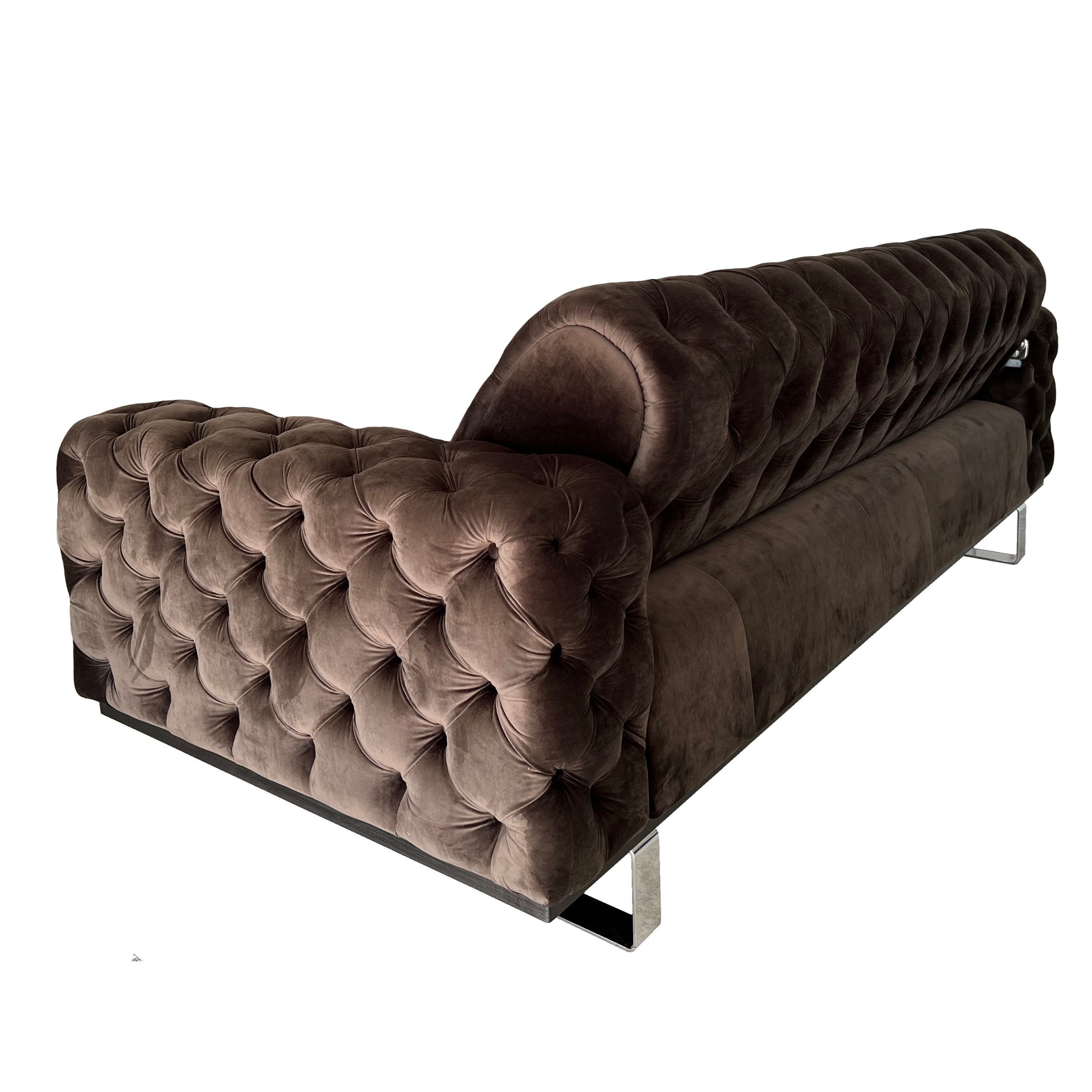 Canapea extensibila 3 locuri Opulenza, maro inchis, 225 x 100 x 85 cm 5
