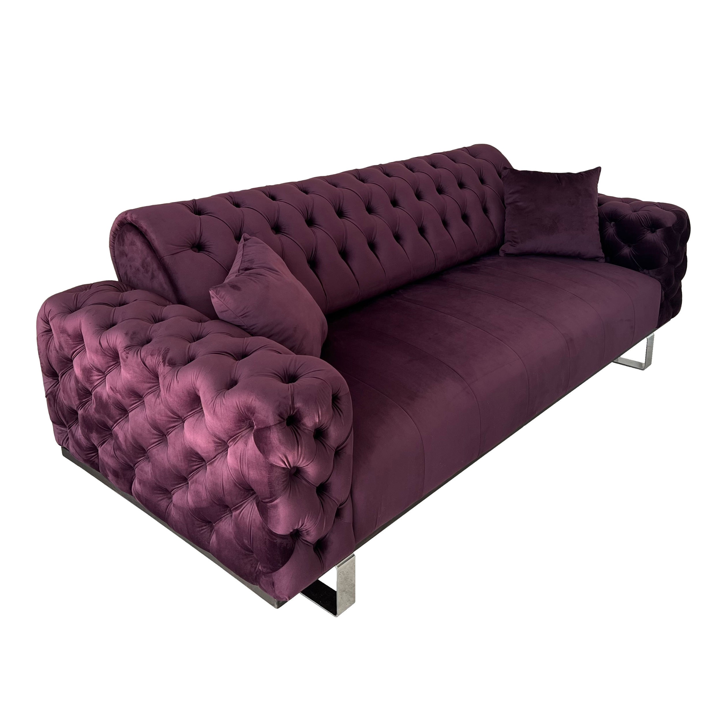 Canapea extensibila 3 locuri Opulenza, mov, 225 x 100 x 85 cm 1