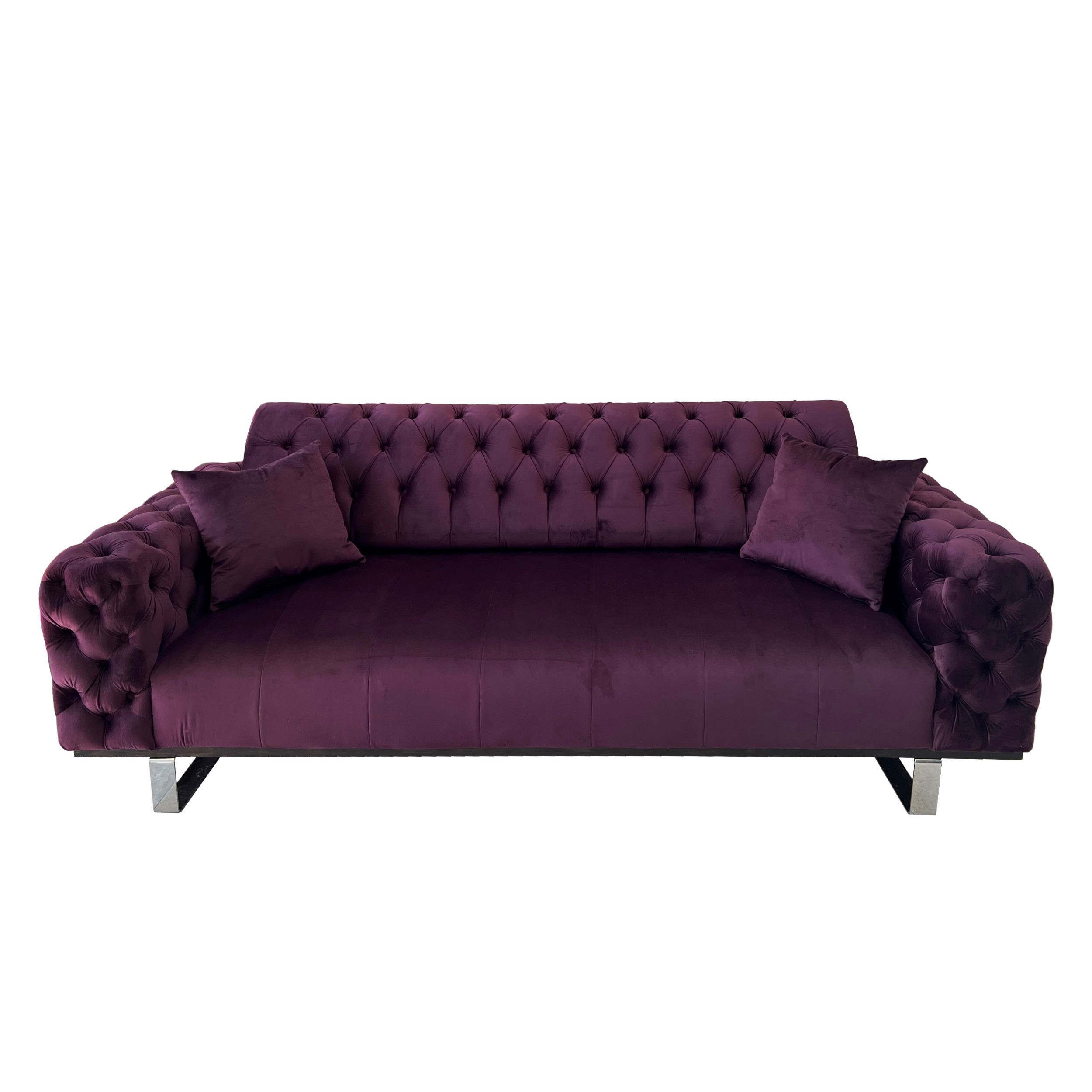 Canapea extensibila 3 locuri Opulenza, mov, 225 x 100 x 85 cm 2