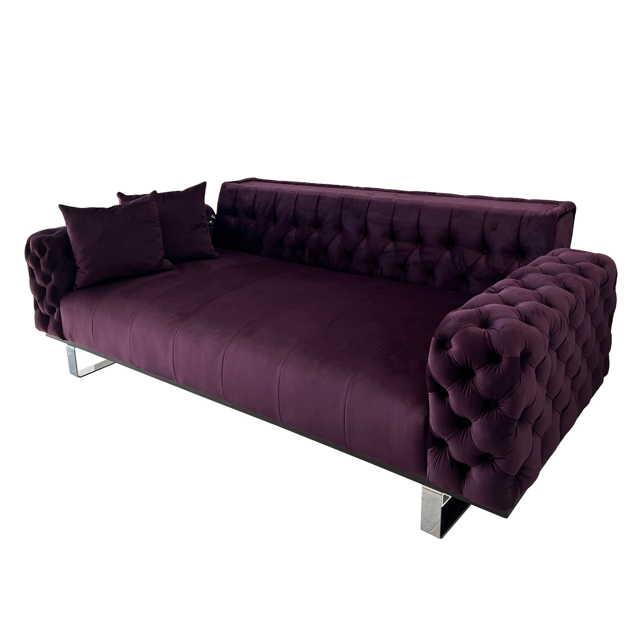 Canapea extensibila 3 locuri Opulenza, mov, 225 x 100 x 85 cm 3