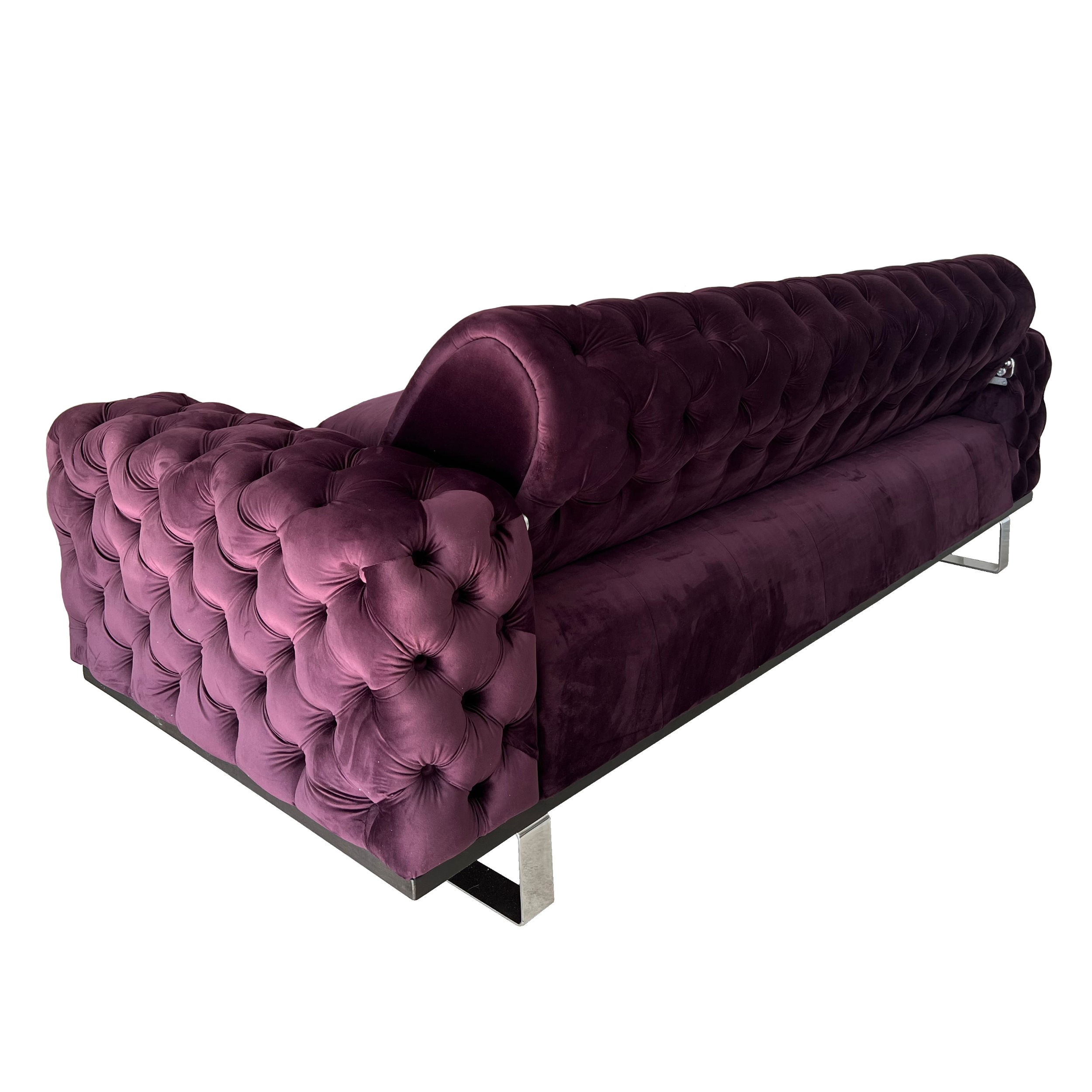 Canapea extensibila 3 locuri Opulenza, mov, 225 x 100 x 85 cm 5