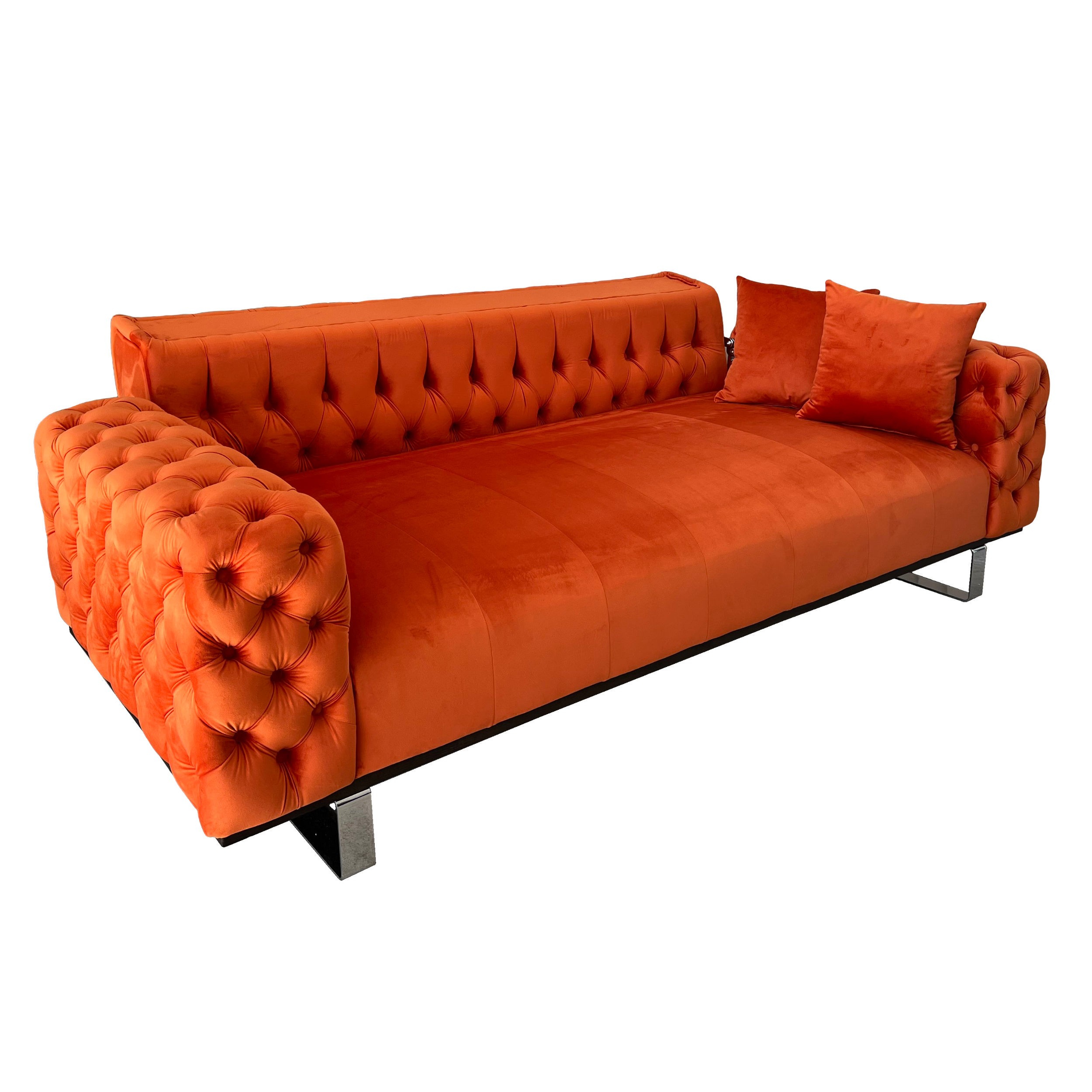 Canapea extensibila 3 locuri Opulenza, orange, 225 x 100 x 85 cm 3
