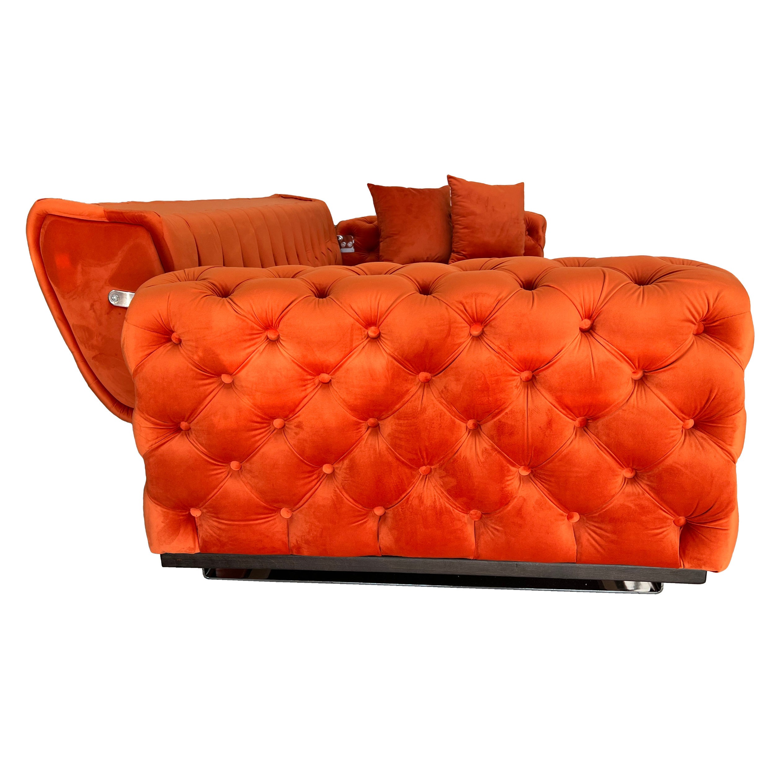 Canapea extensibila 3 locuri Opulenza, orange, 225 x 100 x 85 cm 4