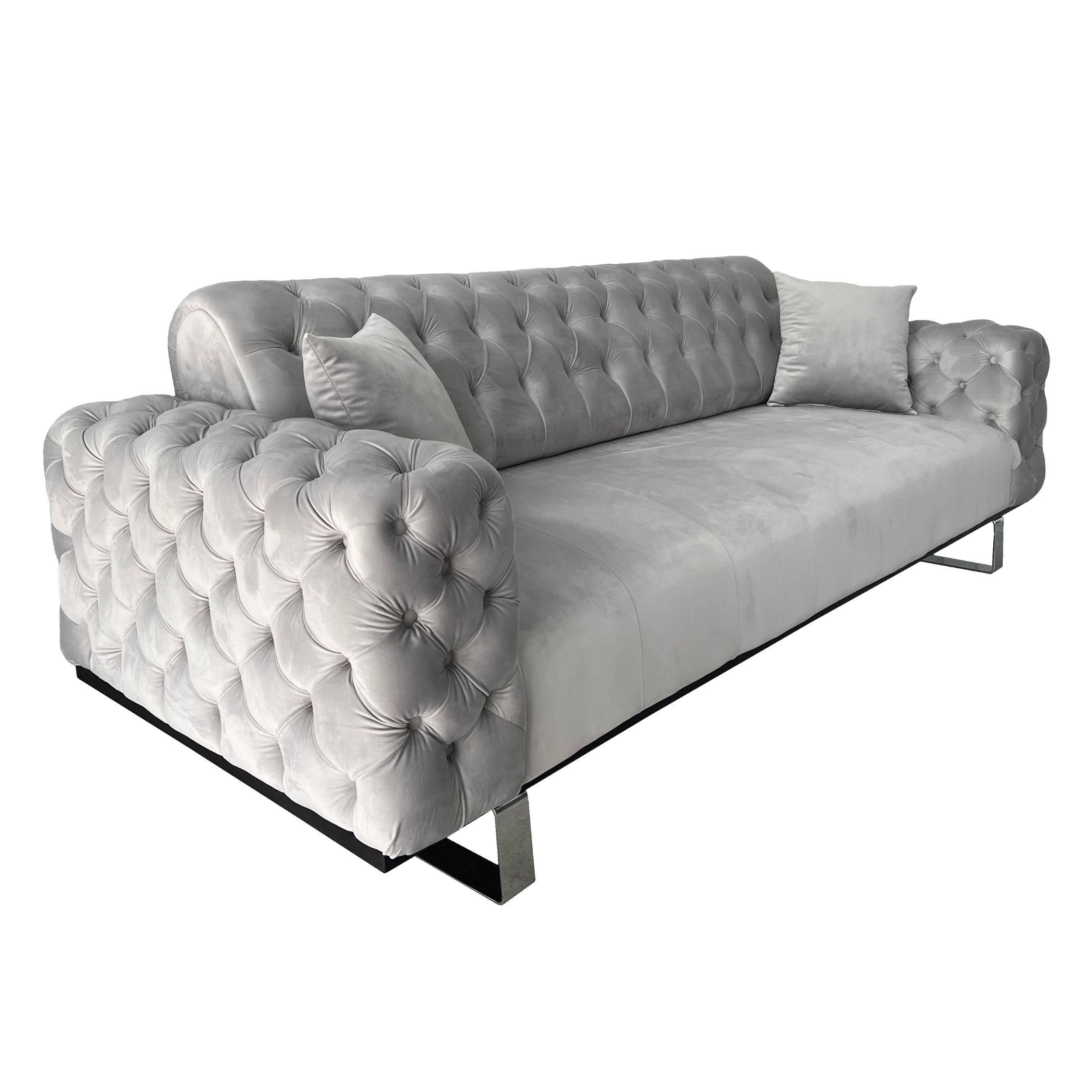 Canapea extensibila 3 locuri Opulenza, silver, 225 x 100 x 85 cm 1