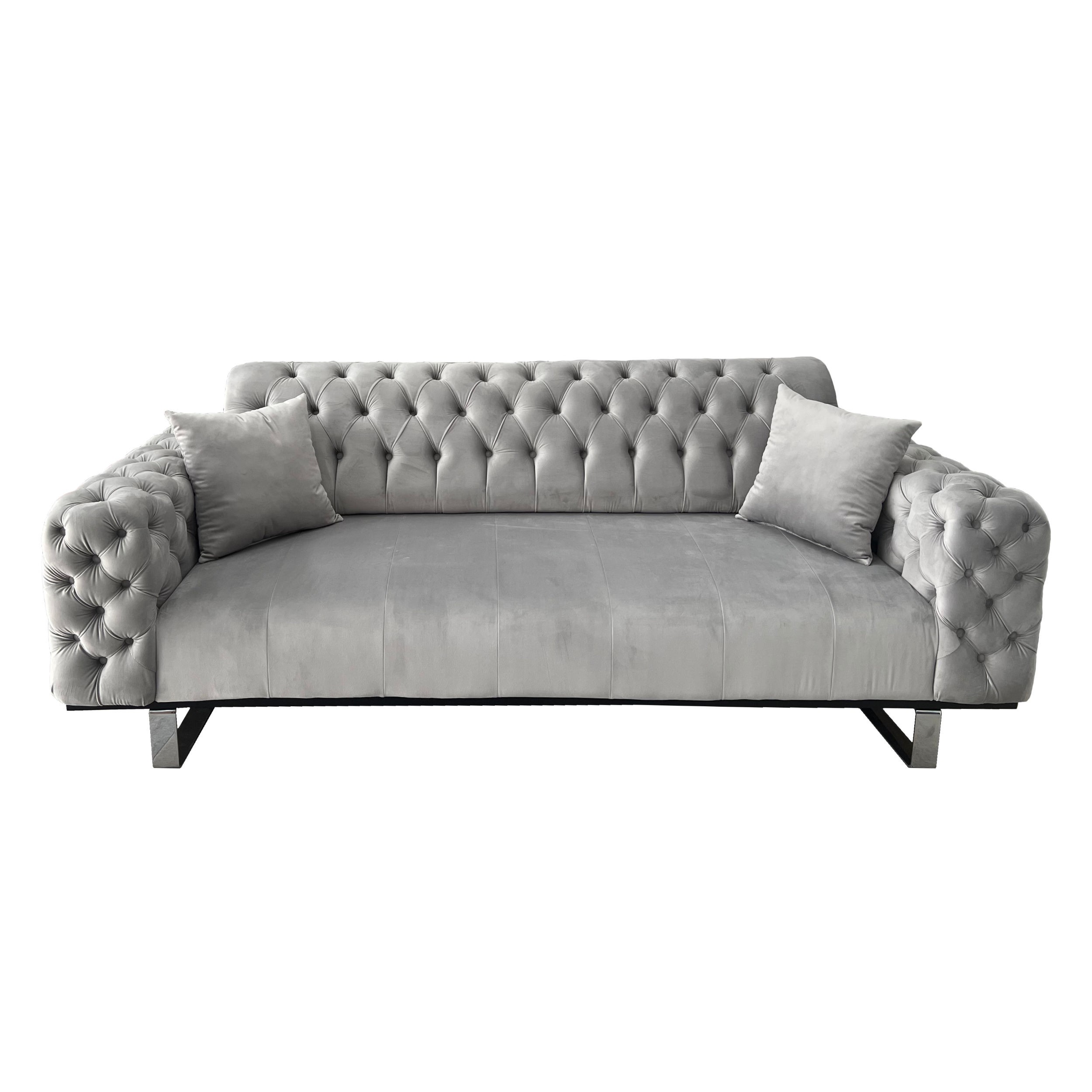 Canapea extensibila 3 locuri Opulenza, silver, 225 x 100 x 85 cm 2