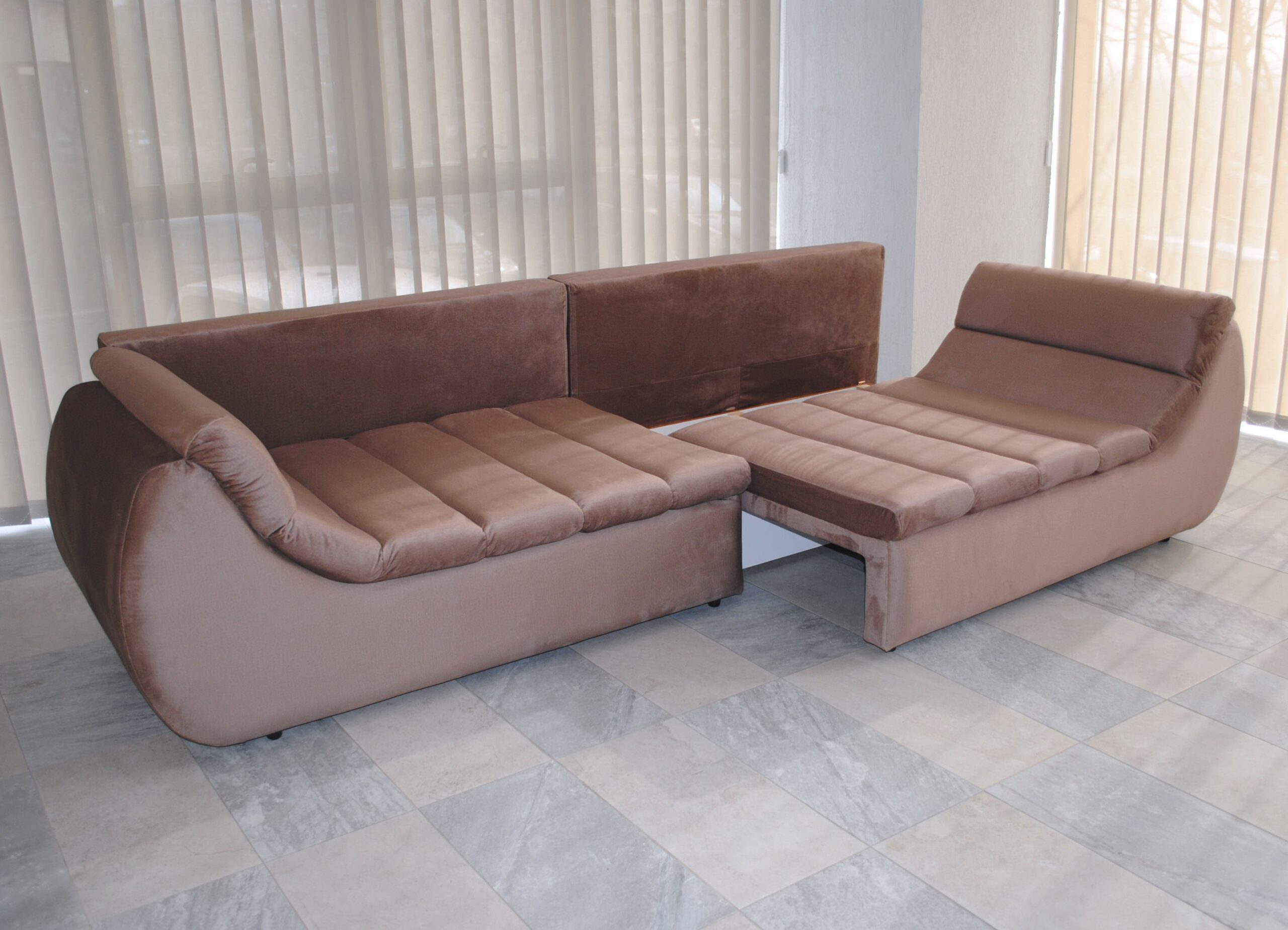 Canapea extensibila 4 locuri Party, cu lada, cappuccino, 300 x 105 x 75 cm 4