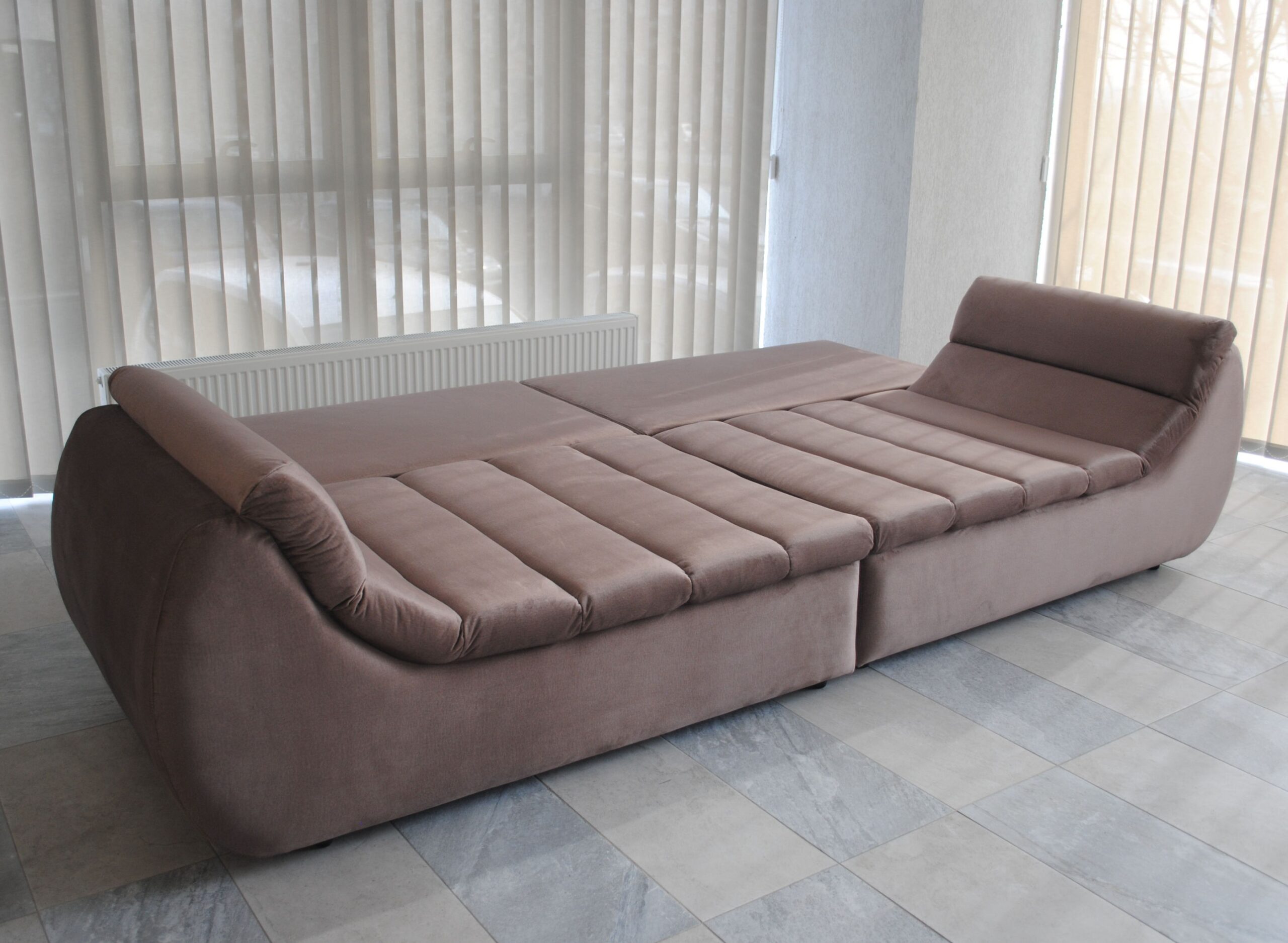 Canapea extensibila 4 locuri Party, cu lada, cappuccino, 300 x 105 x 75 cm 7